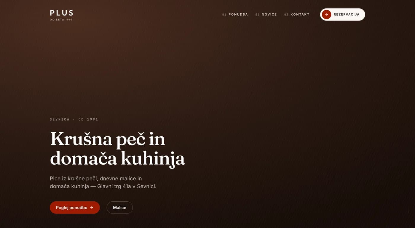 Web stranica Gostilnica Plus