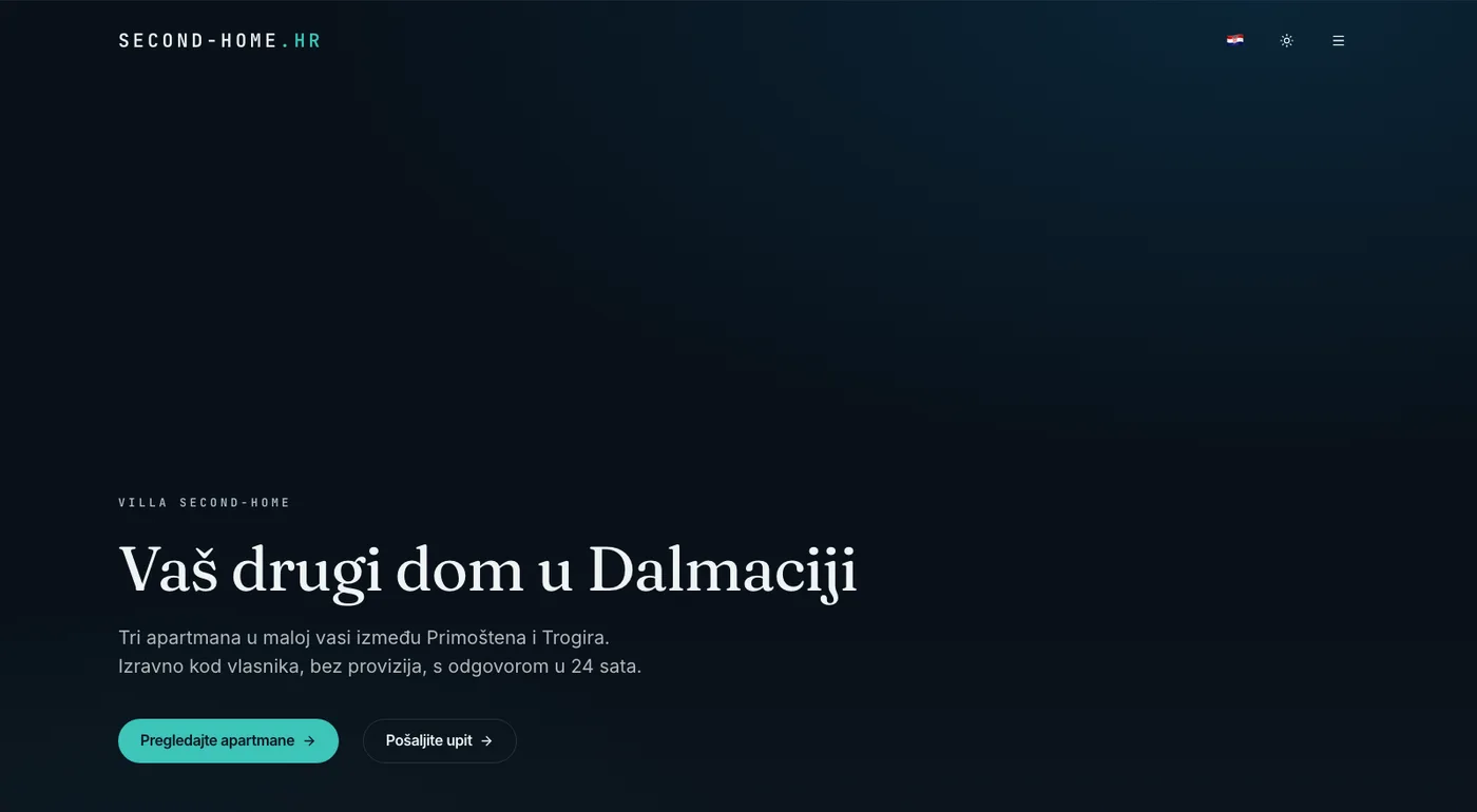Web stranica Second Home